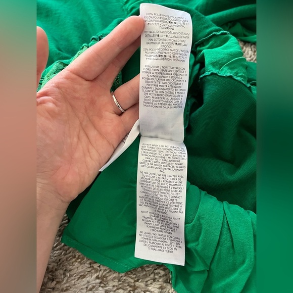 Stella McCartney Silk Mix Knit Sweater Lace Dress Kelly Green Women's Size 34/XS - Picture 11 of 16